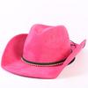 Popular European and American Classic Suede Western Cowboy Hat, Men's and Women's Fashion Big-brimmed Top Hat Shade