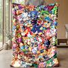 Sonic Printed Flannel Blanket Skin Friendly Warm Decorative Throw for Indoor Couch Bed Daily Use