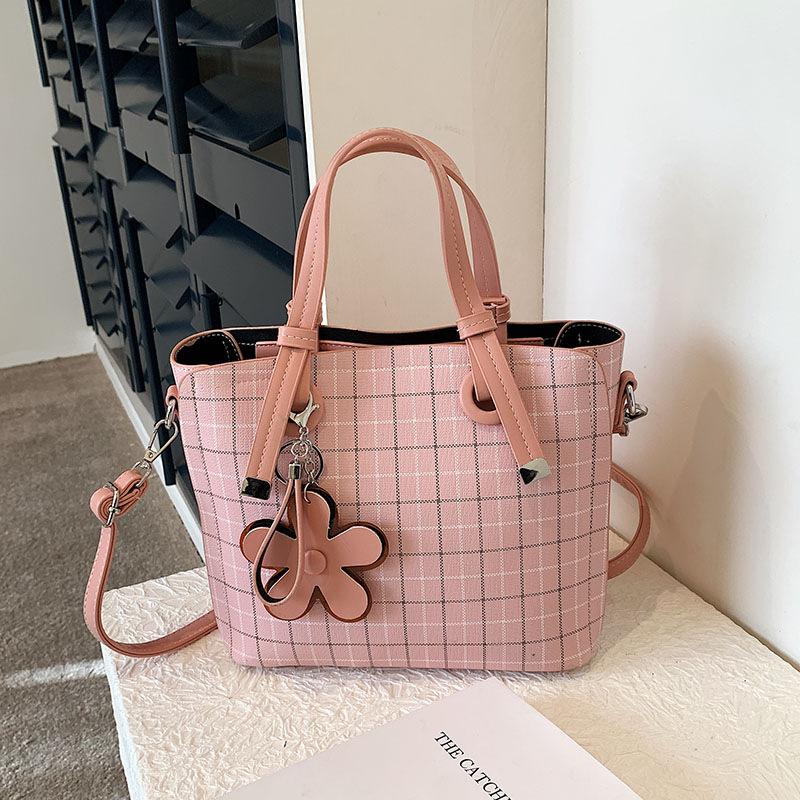 Modische Umhängetasche Handtasche mit großer Kapazität Damen Tasche Pendlertasche karierte große Tasche Damen
