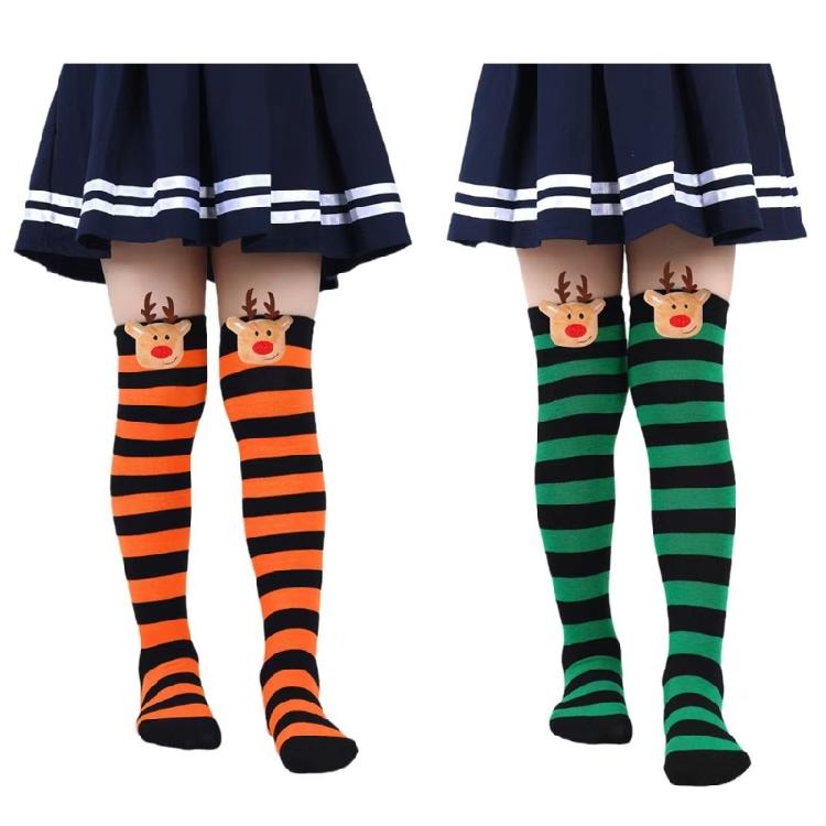 Women's Thigh High Stockings with Reindeer Christmas Stockings Over the Knee Socks Halloween Cosplay Costumes Hosiery