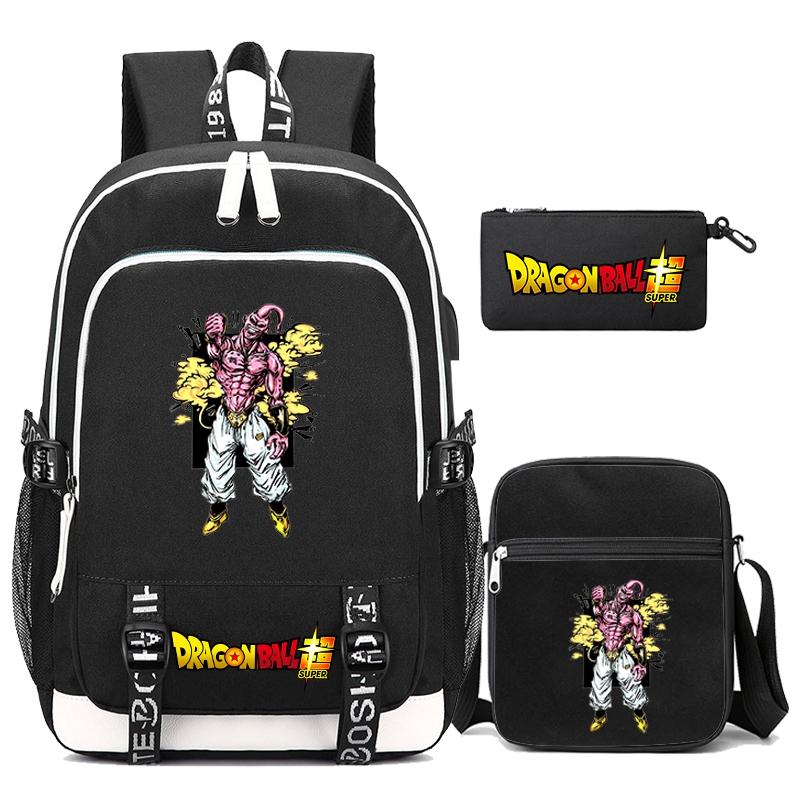 3ks/set Anime Dragon Ball Batoh Dětský Teenager Cartoon Bagpack Vodotěsný školní batoh Školní batoh Student Boy Girl