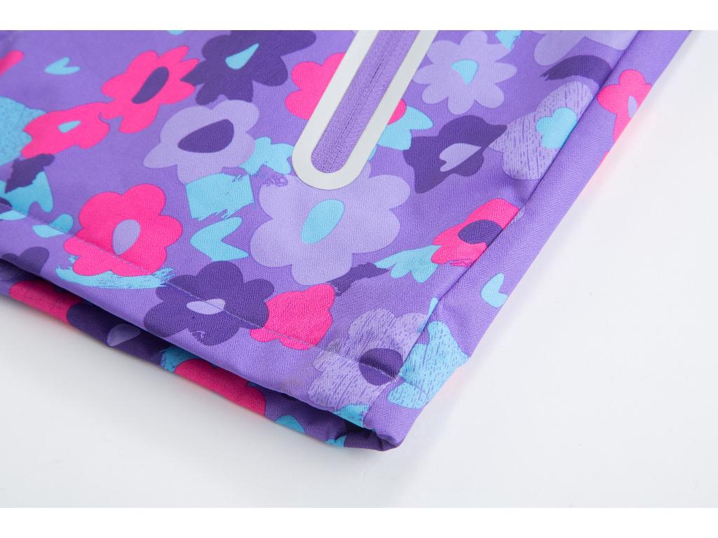 Girls' Candy Color Waterproof Windbreaker Jacket: Hooded, Breathable, Fleece-Lined, Printed.