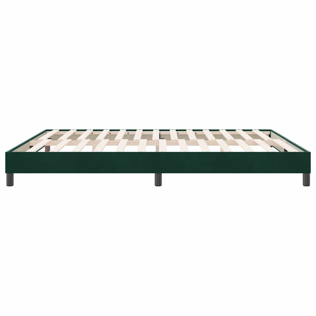 Box Spring Bed without Mattress Dark Green 180 x 220 cm Velvet