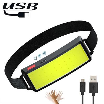 Portable Mini COB LED Headlight USB Rechargeable Head Lamp Torch 3 Mode Searchlight for Outdoor Camping Headlamp MYY