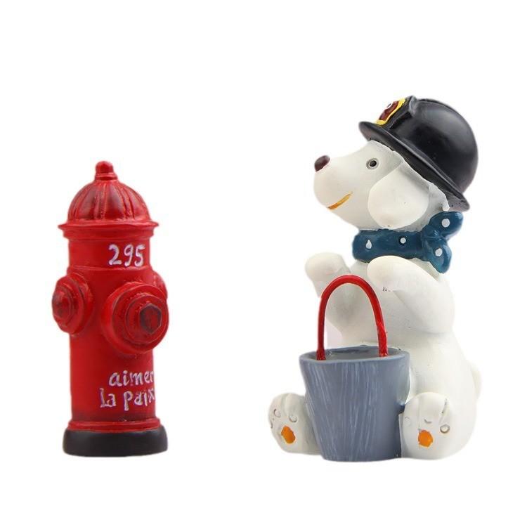 Resin Dog Cartoon Fire Hydrant Garden Statue For Gift And Home Decoration