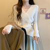 V-neck Bottoming Shirt, Spring, Autumn and Winter New Thin Tops Women, Fashionable Ladies Versatile Tops