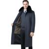 Cashmere Coat Men's Long Over-the-knee Daddy Woolen Woolen Coat Middle-aged Thickened Removable Down Liner Windbreaker