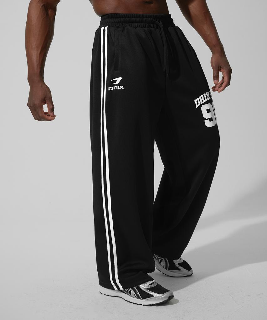 DRIX (Summer) Track Line Graphic Mesh Wide Pants_Black