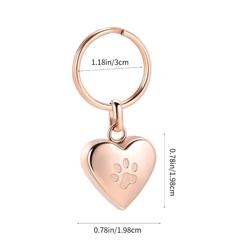 Heart Shape Keychain Multifunctional Fashion Accessory Key Ornament Stainless Steel Texture Present for Women and Couple