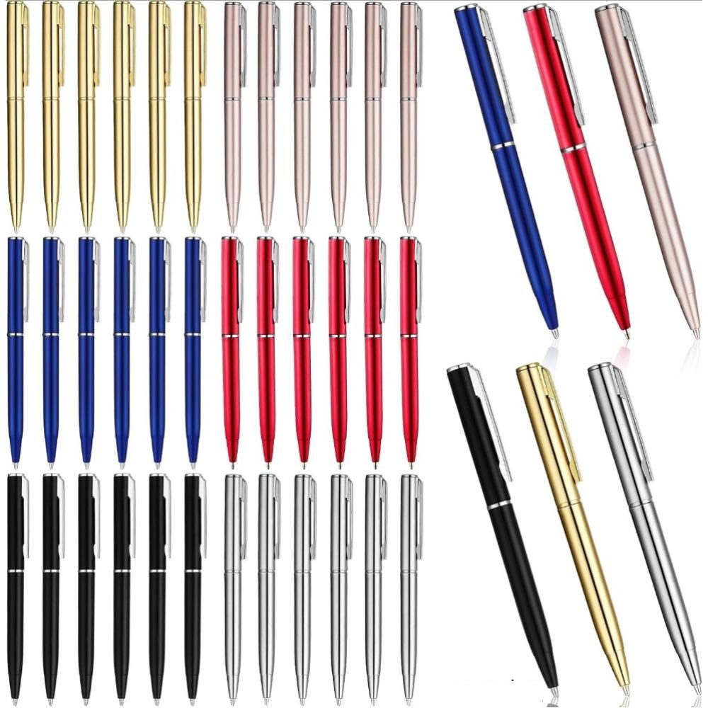 

Rose Gold Exquisite Miniature Slim Ballpoint Pen Blue Exterior with Refill