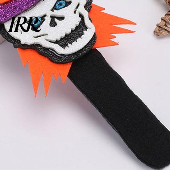 Halloween Party Favors Glitter Felt Slap Bracelet, Cartoon Pumpkin Skull Cat Spider Bands Snap Band, for Kids Adults