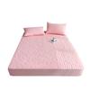 Quilted Waterproof Mattress Cover Embossed Bedding Mattress Protector Anti-mite Anti-bacterial Fitted Bed Sheet No Pillowcase