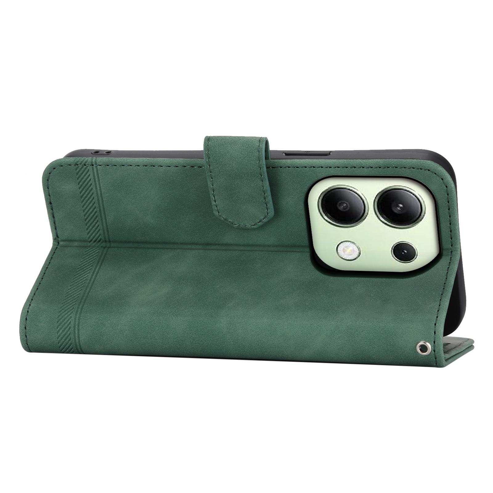 

DIERFENG DF-03 for Xiaomi Redmi Note 13 4G Case Wallet Leather Flip Phone Cover Green