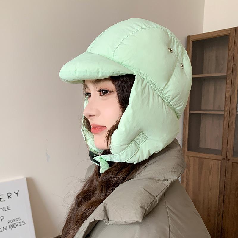 

Пуховый зимний наполнитель Легкий Теплый Защита ушей Летная шапка Мужская и женская альпинистская снежная шапка