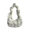 2025 Satin Pleated Dumpling Bag - Large Capacity, Diamond Embroidery, Elegant Shoulder Bag for Commuting & Outings