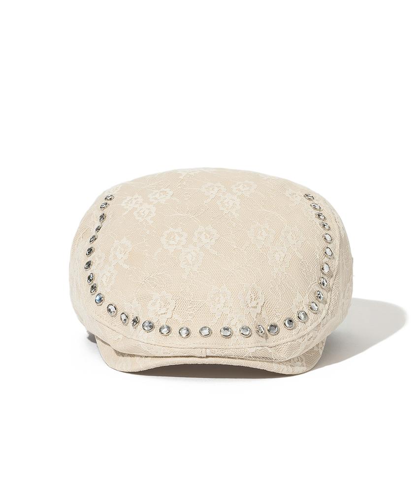 Bieseulaebis Jeweled Hunting Cap Lace Vegan Leather