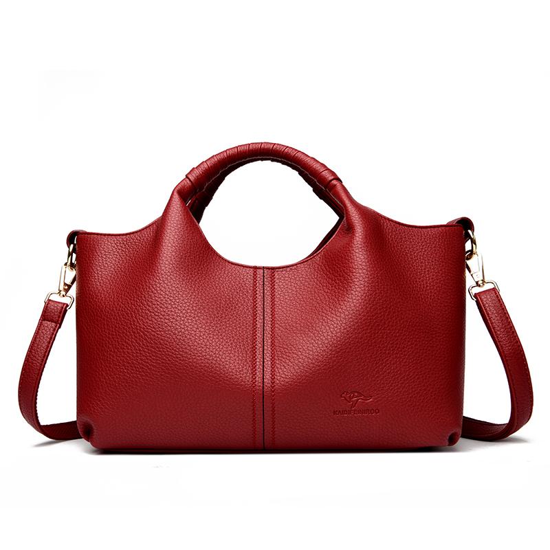 

Authentic Leather Tote Bag Luxury Large Capacity Women s Single Shoulder Diagonal Crossbody Bags Fashion Simple Female Handbag червоний