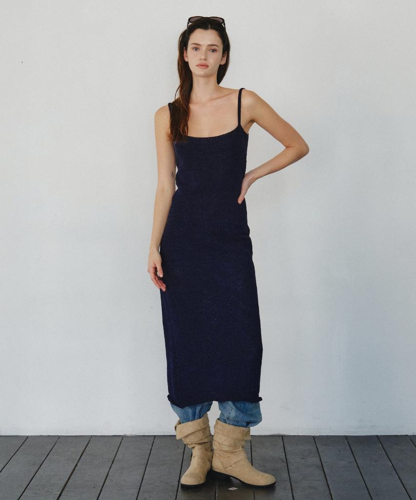 Cita Comfort Cotton Blended Long Knit Dress_Ctop715(Navy)
