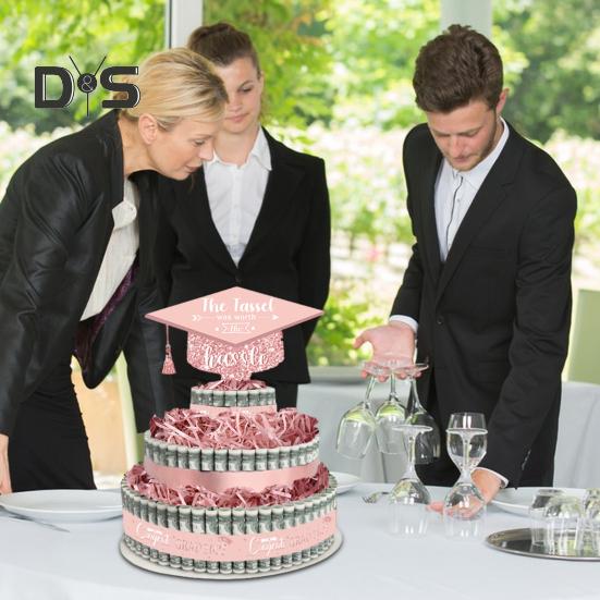 Dárky k promoci 2025 Třípatrový dort plný hotovosti Dekorace k promoci pro chlapce a dívky Střední škola Vysoká škola Potřeby na promoční párty