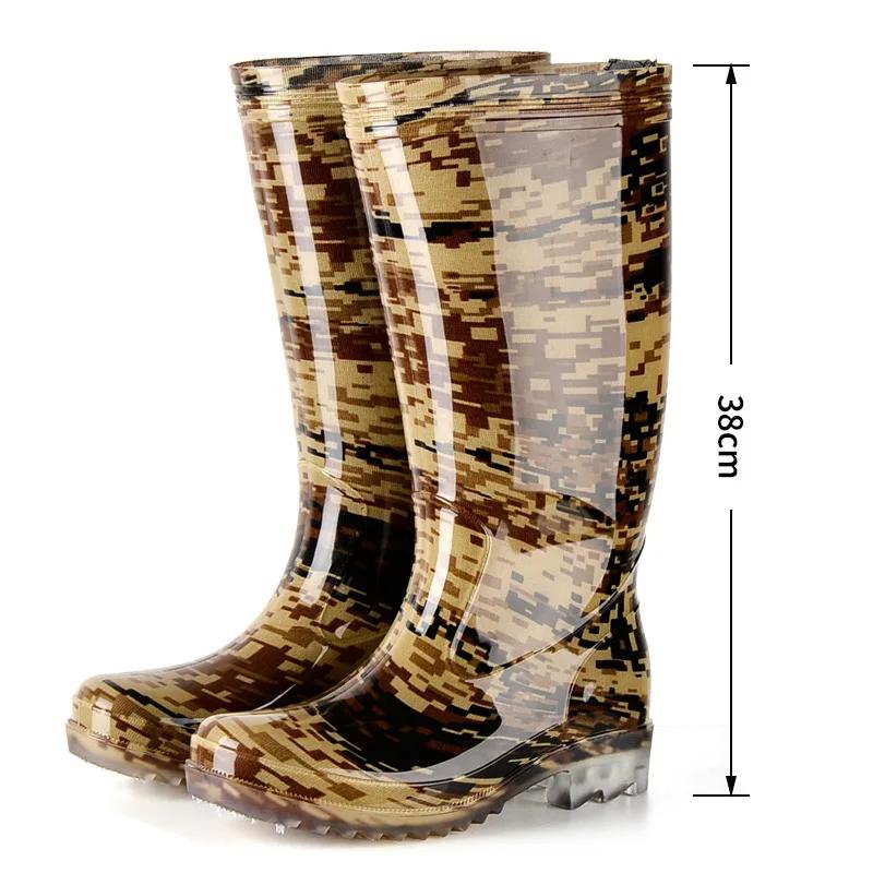 Men's Rain Boots Mid-tube Rain Boots Camouflage  Color Water Shoes Water Boots PVC New Material Rubber Shoes Work Shoes