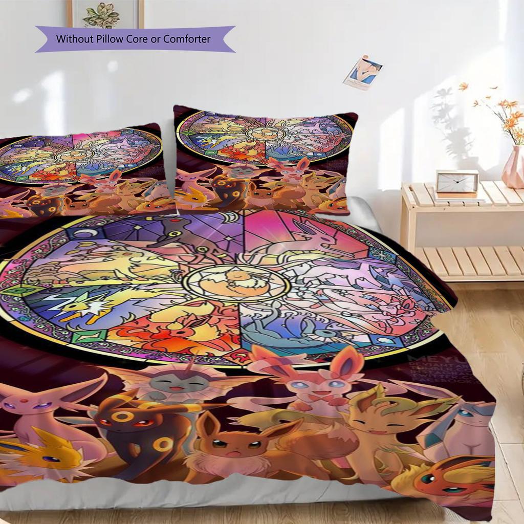 Evolutionary Eeveelutions Pokmon Collage Bedding 1 Duvet Cover 2 Pillowcase Without Core Christmas Birthday Gift