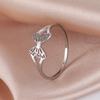 Skyrim Stainless Steel Women's Ring Simple Heart Butterfly Moon Phase Geometric Finger Rings Wedding Gift for Lover Wholesale
