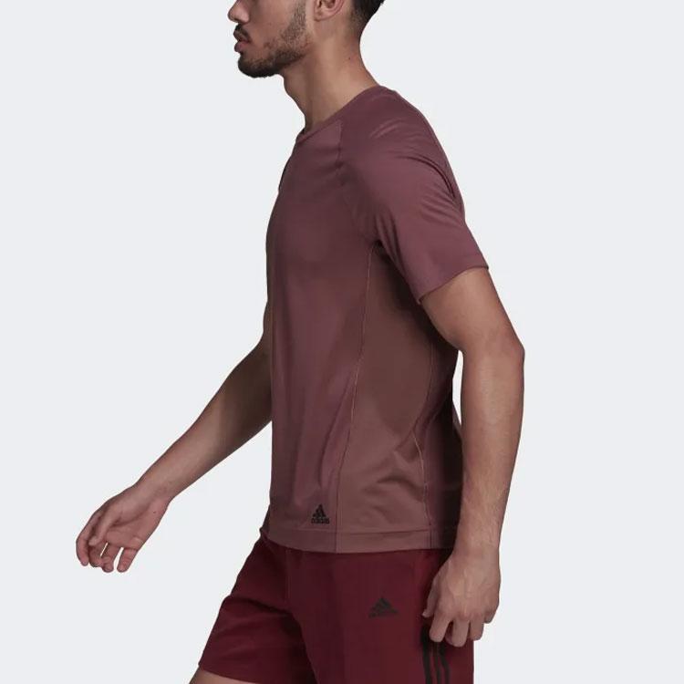 New Adidas T Shirts Men Burgundy HC2642