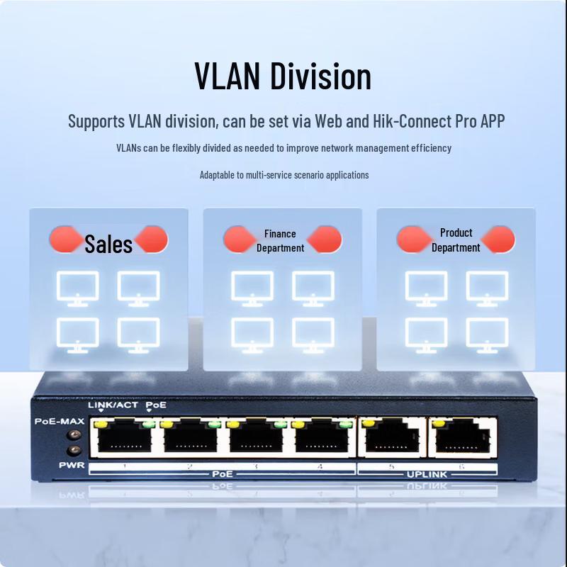 Hikvision 4-Port Gigabit PoE Managed Switch