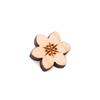 YUTTALIA Wooden Flower Pin Badge, Cherry Blossom Brooch, Natural Wood Accessory