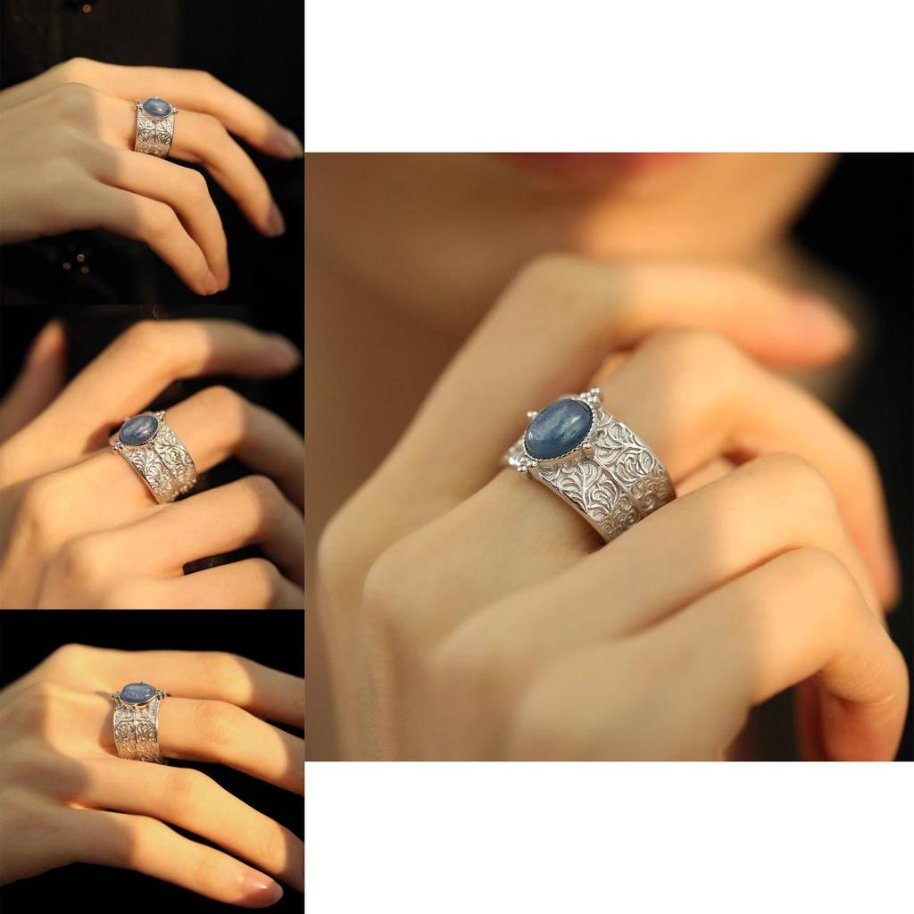 Vintage Retro Breiter Verstellbarer Geometrischer Kupferring für Damen