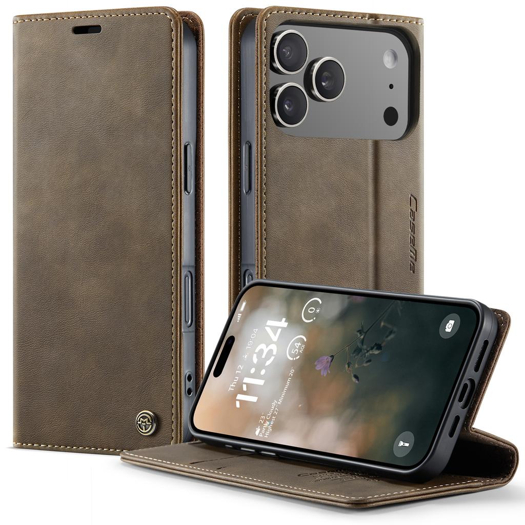 Retro Magnetic Card Solt Wallet Flip for IPhone 18 Pro Max 17 16 15 14 13 12 11 Plus 17air 16E Kickstand Pocket Business Cover