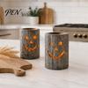 Halloween Gift for Home Decor Pumpkin Candle Holder, Resin Hollow Candlestick, Vintage Country Decorative Ghost Table Ornaments Style Lantern Tabletop