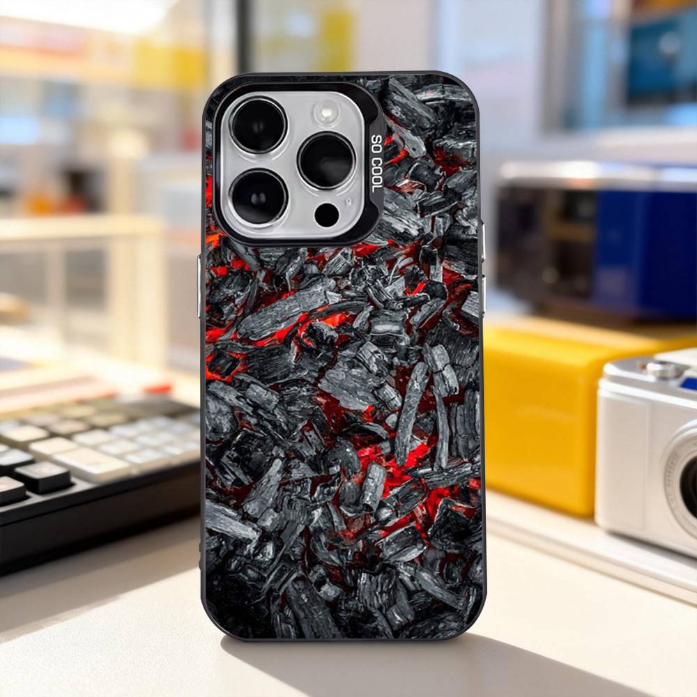 Carbon Fiber Pattern Painting Phone Case For iPhone 11,12,13,14,15,16,17,Pro,Max,Plus,E,Air,Mini IMD Matte Black