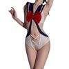 Sexy Student Hollow Strap Sailor Uniform Hot One-piece Dead Library Water Cosplay Suit Women's Lingerie