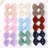 2PCS/set 2.7inch Boutique Embroidery Bowknot Hair Clips for Women Girls Princess Mesh Bows Hairgripes Headwear Hair Accessories