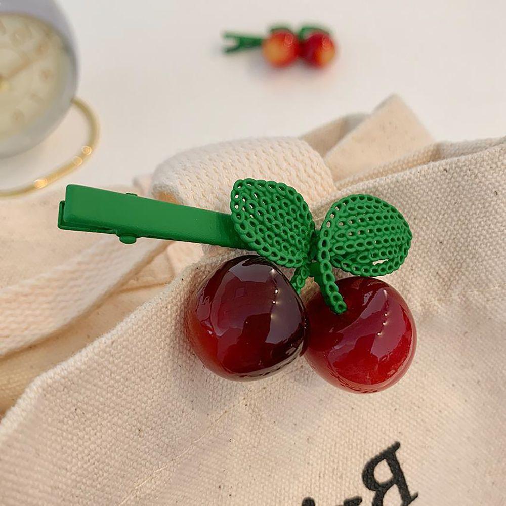 Korean Delicate Crystal Cherry Mini Small Hair Claw Metal Rhinestone Hairpins Women Hair Crab Clip Headwear Hair Accessories