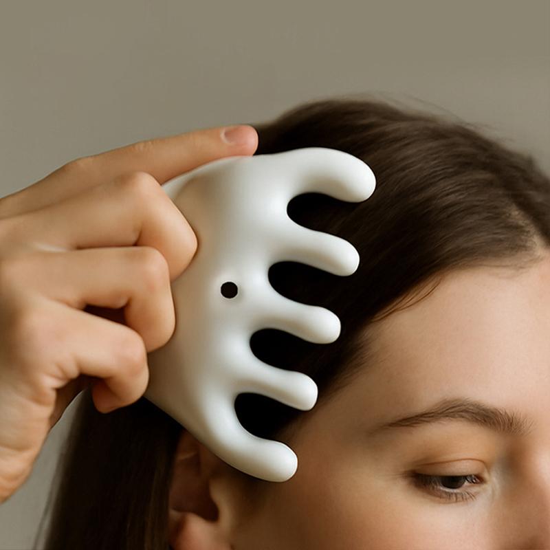 Ceramics Head Massage Comb Relaxing Five Seven Tooth Comb Dolphin Shape Comb Scraping Massager Meridian Comb Body Massage Tool