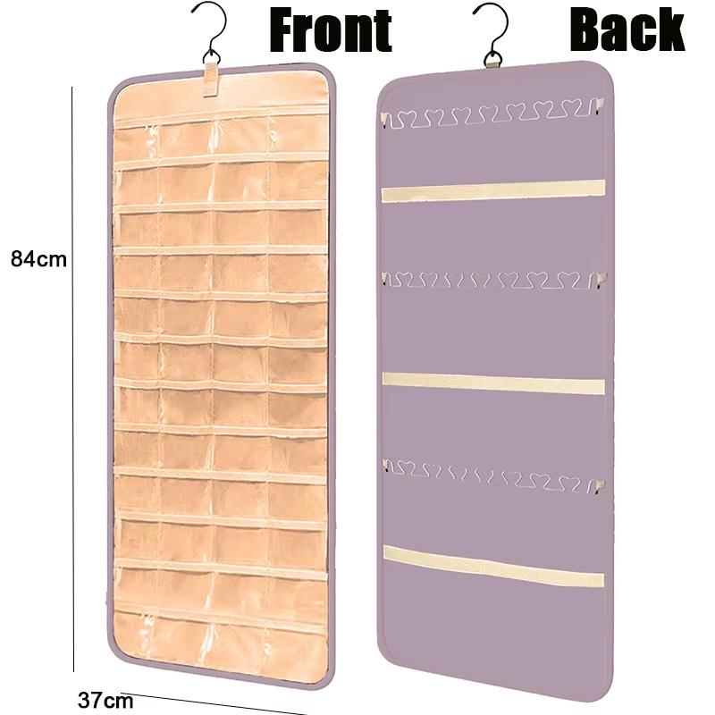 Hanging Jewelry Storage Bag Double-sided Foldable with Hook Anti-oxidation Suitable for Earrings Necklaces and Rings Accessories