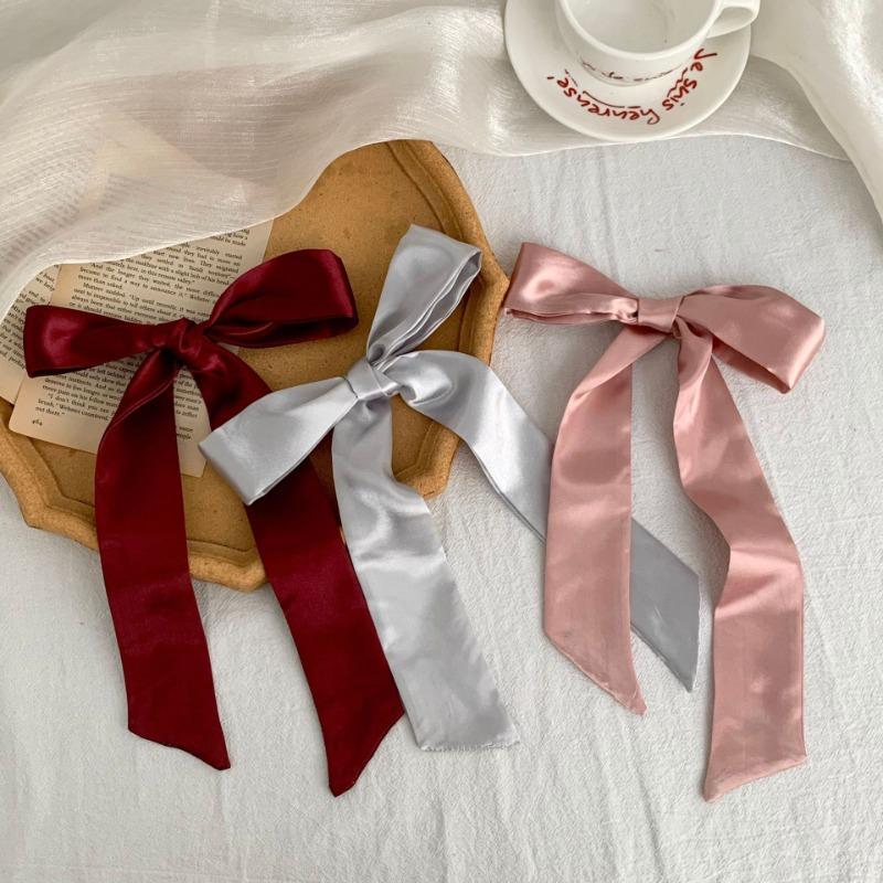 Imitation silk scarf, long strip, high-end feeling, multi-purpose neck protector, small scarf, tied bag, streamer, headscarf, headband, waist belt.