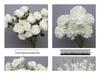 Weiße Blumendekoration für Hochzeiten Künstliche Straußornamente und Bogen-Requisiten