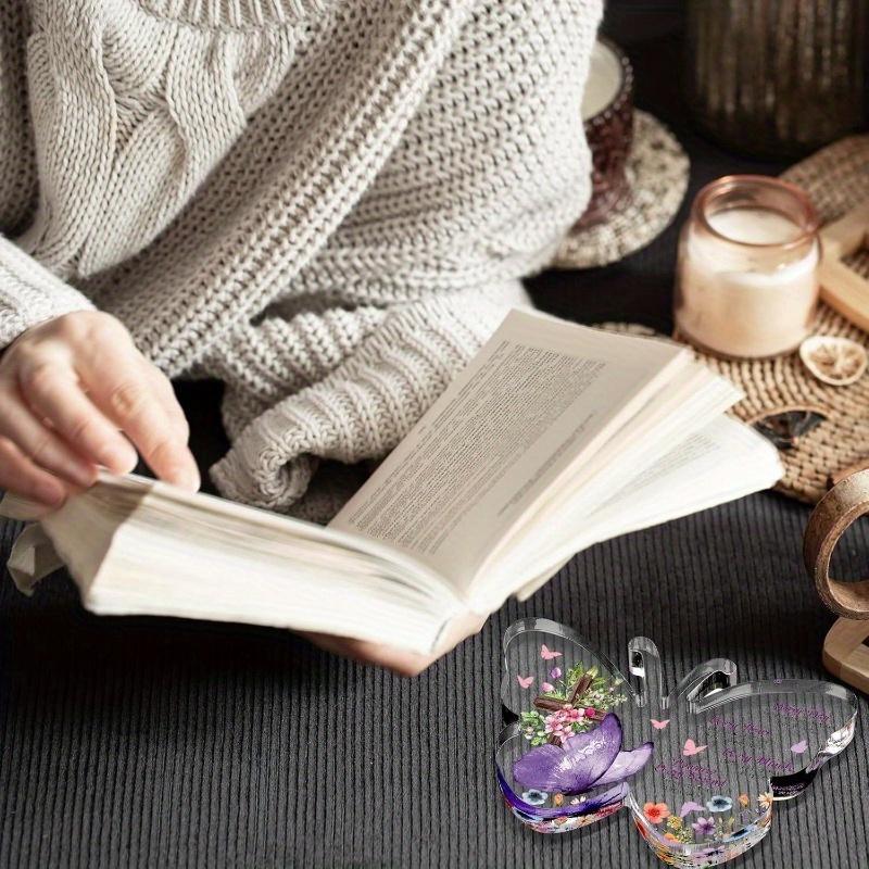 Płaski Dekoracyjny Prezent Religijny Akrylowa Tabliczka Dekoracyjna na Biurko w Kształcie Motyla, Tabliczka Dekoracyjna do Domu Wisząca Sztuka Ścienna Dekoracja Ogrodowa do Pokoju Do