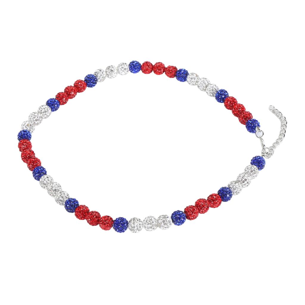 Baseball Necklace Rhinestone Unisex Baseballer Inspired Colorful Beaded Necklace for Baseball