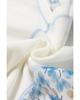Azura Exchange White Abstract Floral Patchwork Batwing Sleeve V Neck Blouse