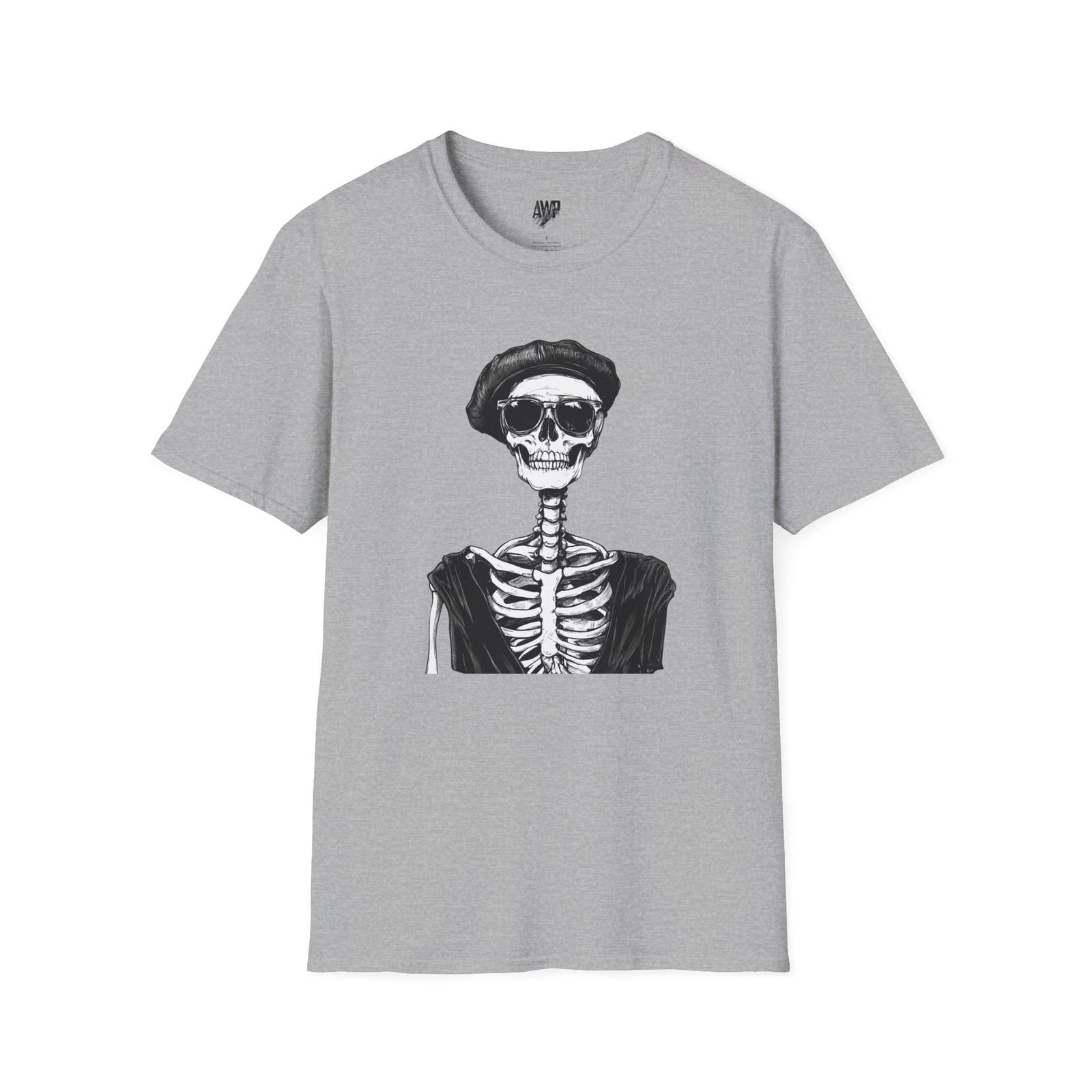 Gentlemen Skeleton Unisex T-Shirt, Halloween Theme T-shirt, White, Black, Grey S разноцветный