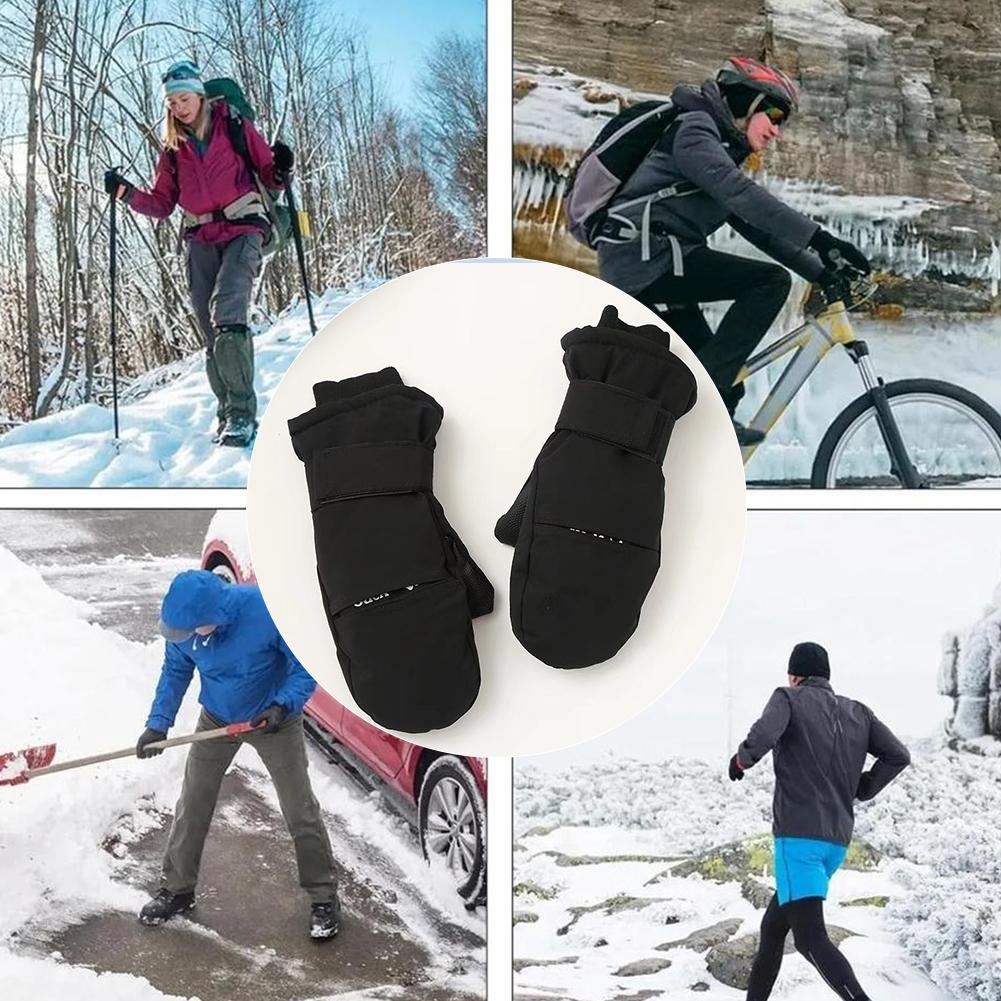 Muffole da Sci Invernali per Esterni per Uomo Donna Antiscivolo Antivento Neve con Fodera in Pile per Clima Freddo con Protezione per Polso