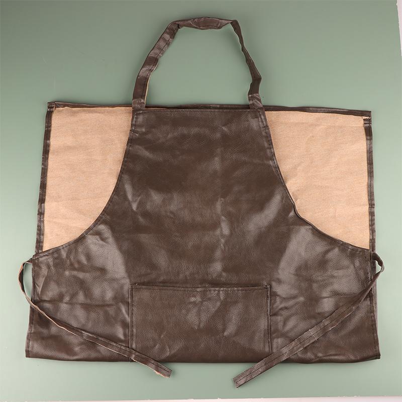 Waterproof Oil Proof Aquaculture Extended PU Leather Apron Thickening Kitchen Canteen Restaurant Labor Protection Home Appliance