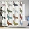 Rustic Farmhouse Decor: Handcrafted Rooster Pattern Shower Curtain for Bathroom Decoration – White Background with Blue, Green,