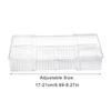 Adjustable Double Section Storage Container Clear Spaces Saving Plastic Materials Home Organization Solution