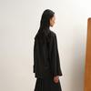 LESS Women's V-Neck Loose-Fit Wool Long-Sleeve Shirt