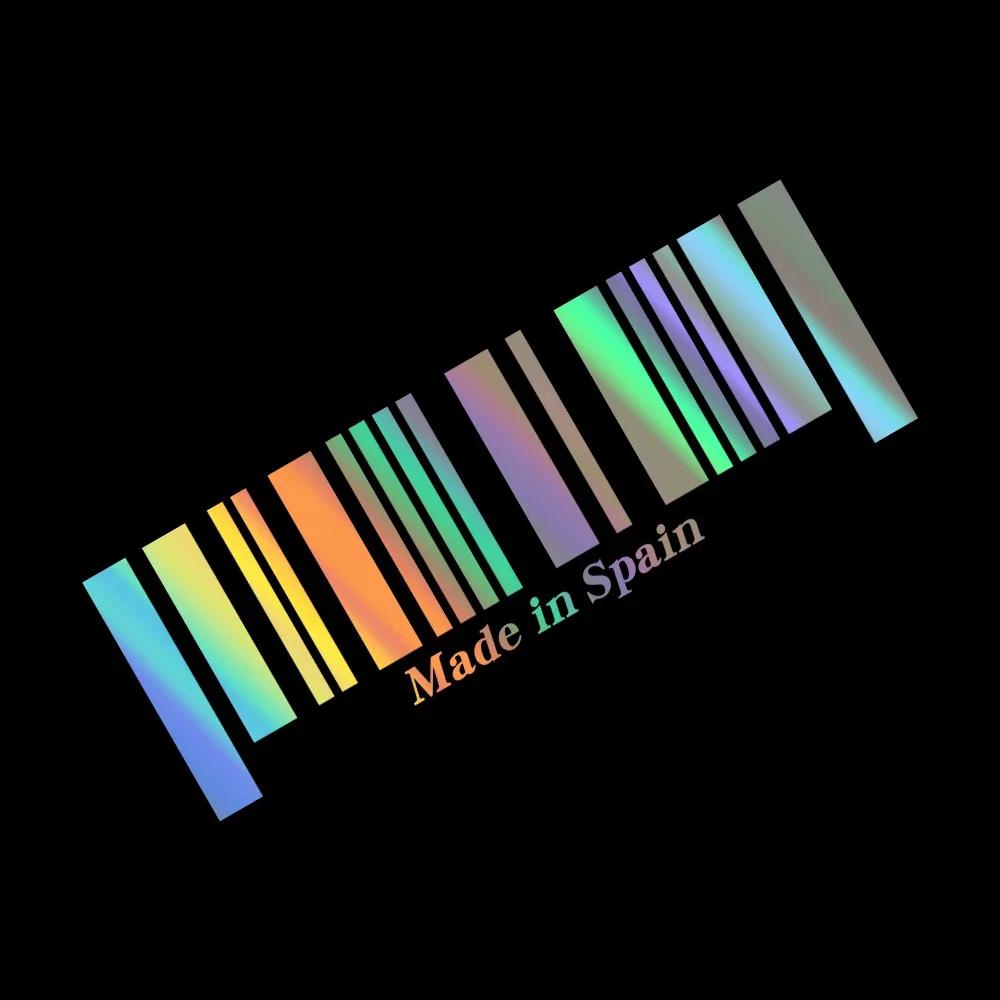 

Car Creative Reflective Made in Spain Barcode Stickers Auto Body Window Decals Waterproof Decoration Accessories 15cm x 5cm